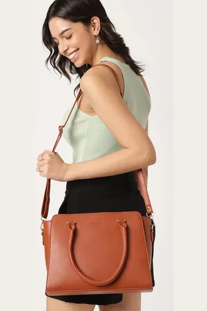 Fastrack Women Structured Tan Satchel Bag