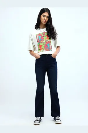 Flying Machine Women Bootcut Cotton Fit Mid-Rise Stretchable Jeans