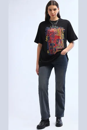 Flying Machine Women Cotton Bootcut Light Fade Stretchable Jeans