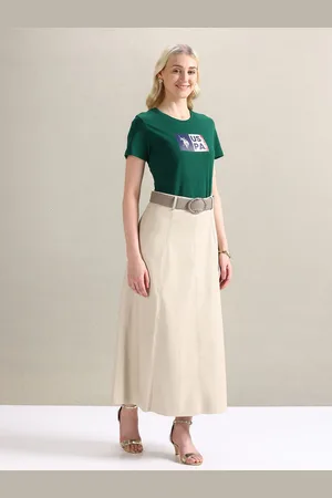 Ralph Lauren Women Typography Printed Pure Cotton T-shirt