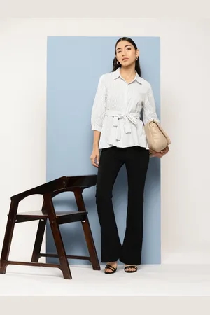 Chemistry Spread Collar Striped Casual Shirt