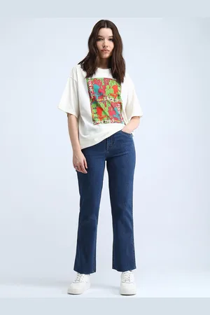 Flying Machine Women Straight Fit High-Rise Stretchable Jeans