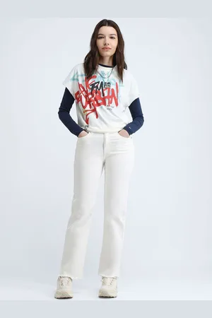 Flying Machine Women Straight Fit High-Rise Stretchable Jeans