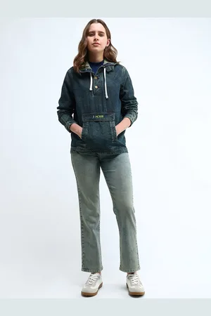 Flying Machine Women Straight Fit High-Rise Heavy Fade Stretchable Jeans