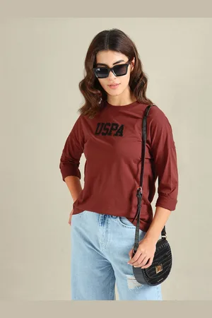 Ralph Lauren Typography Printed Embellished Drop-Shoulder Sleeves T-shirt