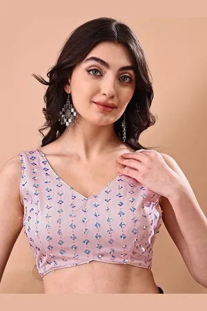 Tikhi Imli Women Embellished V-Neck Saree Blouse