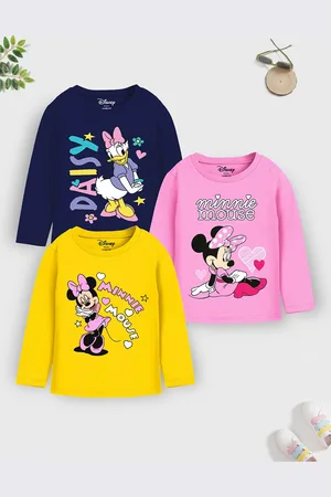 Miss and Chief Girls Pack of 3 Minnie & Daisy Graphic Printed T-shirts