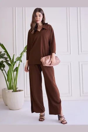 Chemistry Long Sleeve Top & Wide Leg Trousers Co-Ord Set