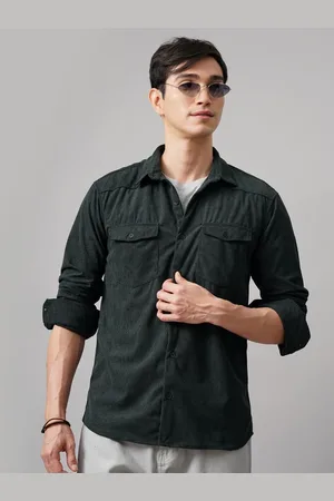 PAUL STREET Men Self Design Textured Corduroy Casual Shacket