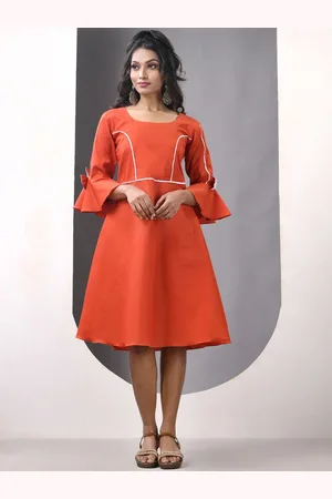 Charukriti Cotton Fit & Flared Ethnic Dress