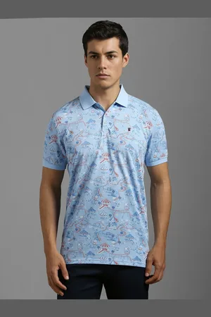 Louis Philippe Men Conversational Printed Polo Collar Slim Fit T-shirt