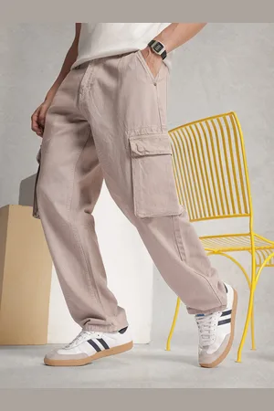 WROGN Men Pure Cotton Loose Fit Cargo Jeans