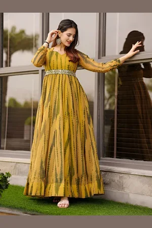 Femvy Women Printed Maxi Ethnic Dress