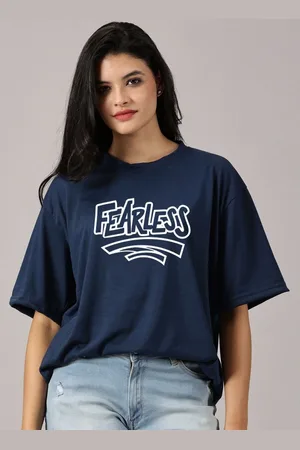 Rodzen Women Graphic Printed Round Neck Cotton Oversized T-shirt