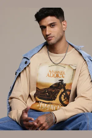 Roadster Men Printed Relaxed Fit Terry Sweatshirt