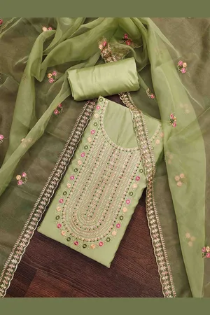 Kalini Floral Embroidered Thread Work Unstitched Dress Material