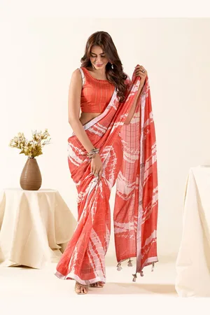 DIVASTRI Women Tie and Dye Gotta Patti Designer Saree With Unstitched Blouse Piece