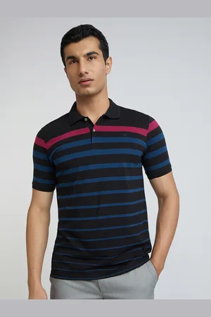 Park Avenue Striped Polo Collar Slim Fit T-shirt