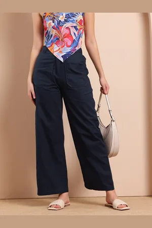 Mast & Harbour Women Cotton Flared Trousers