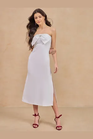 Color Capital Women Off-Shoulder A-Line Midi Dress