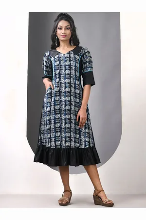 Charukriti Printed Cotton A-line Ethnic Dress