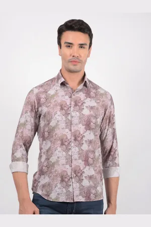NUMERO UNO Men Slim Fit Spread Collar Floral Printed Cotton Casual Shirt