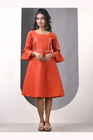Charukriti Cotton Fit & Flared Ethnic Dress
