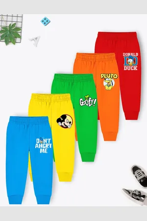 Miss and Chief Boys Pack Of 5 Cartoon Characters Printed Cotton Joggers