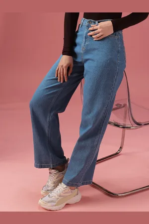DressBerry Women Straight Fit High-Rise Light Fade Stretchable Jeans