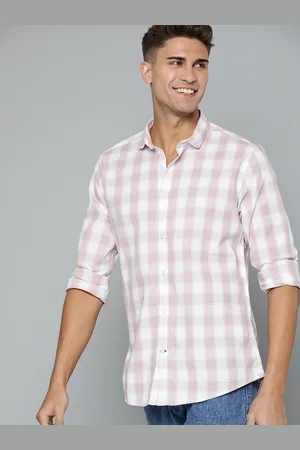 Mast & Harbour Men Pink & White Pure Cotton Tartan Checked Casual Shirt