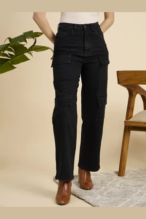 Mast & Harbour Women Classic Straight Fit High-Rise Stretchable Jeans