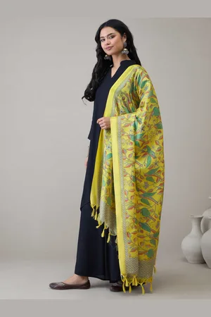 InWeave Women Pleated Kurta with Trousers & With Dupatta