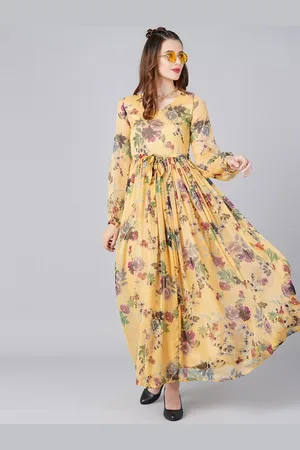 Moda Rapido Women Floral Printed Fit and Flare Maxi Dress