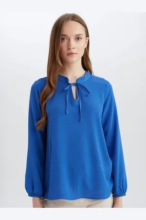 DeFacto Women Tie-Up Neck Puff Sleeves Top