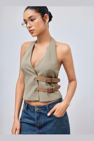 LULU & SKY Women Wrap Crop Top