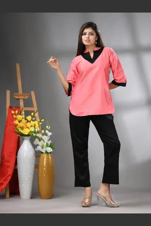 Charukriti Women Mandarin Collar Solid Silk Casual Shirt