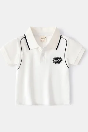 LULU & SKY Boys Polo Collar Applique T-shirt