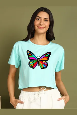 Chozi Women Bio Finish Graphic Printed Round Neck Cotton Boxy T-shirt