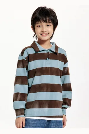 LULU & SKY Boys Striped Polo Collar Pockets T-shirt