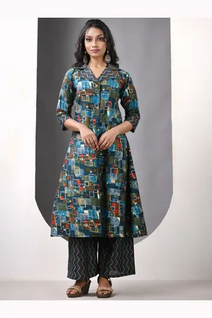Charukriti Women Printed Angrakha Kurta with Palazzos