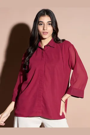 DressBerry Women Solid Relaxed Fit Shirt Style Top