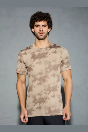 TECHNOSPORT Men Abstract Printed Antimicrobial Slim Fit Sports T-shirt