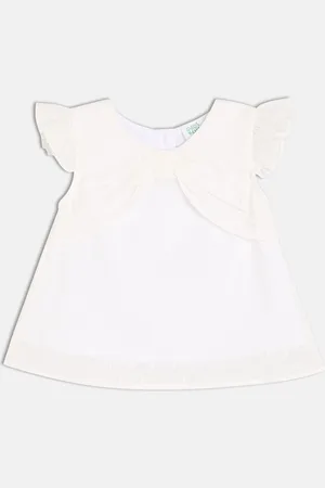 MINI KLUB Girls Cap Sleeves Pure Cotton Top