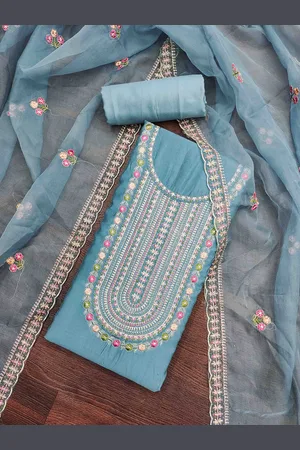 Kalini Floral Embroidered Thread Work Unstitched Dress Material