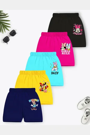 Miss and Chief Girls Pack Of 5 Graphic Printed Shorts