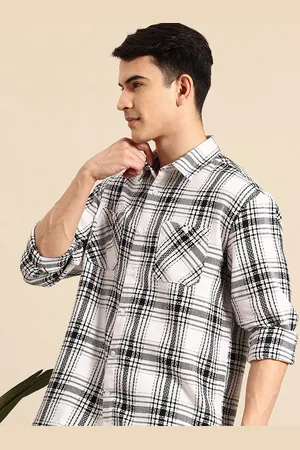 Mast & Harbour Men Tartan Checks Opaque Checked Casual Shackets