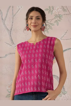 InWeave Women Printed Round Neck Cotton Top