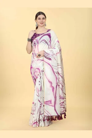 DIVASTRI Digital Printed Chanderi Cotton Tie And Dye Saree
