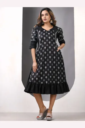 Charukriti Printed Cotton A-line Ethnic Dress