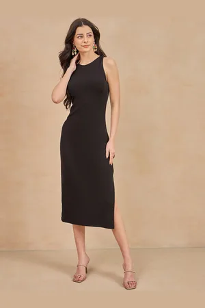 Color Capital Women Round Neck Sheath Midi Dress
